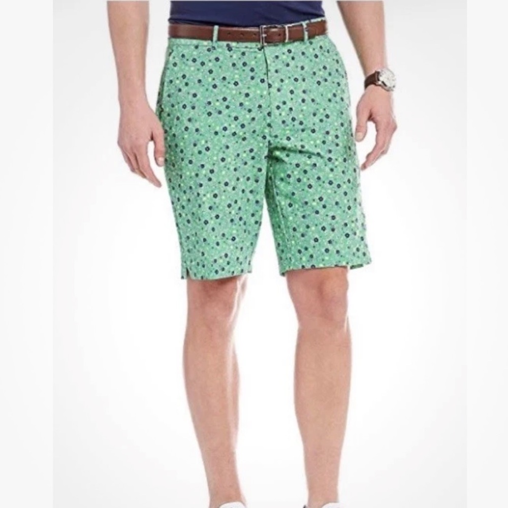 Polo Golf Ralph Lauren Mens Size 32 Shorts 9.5”Inseam Green Floral Print Stretch
